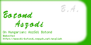 botond aszodi business card